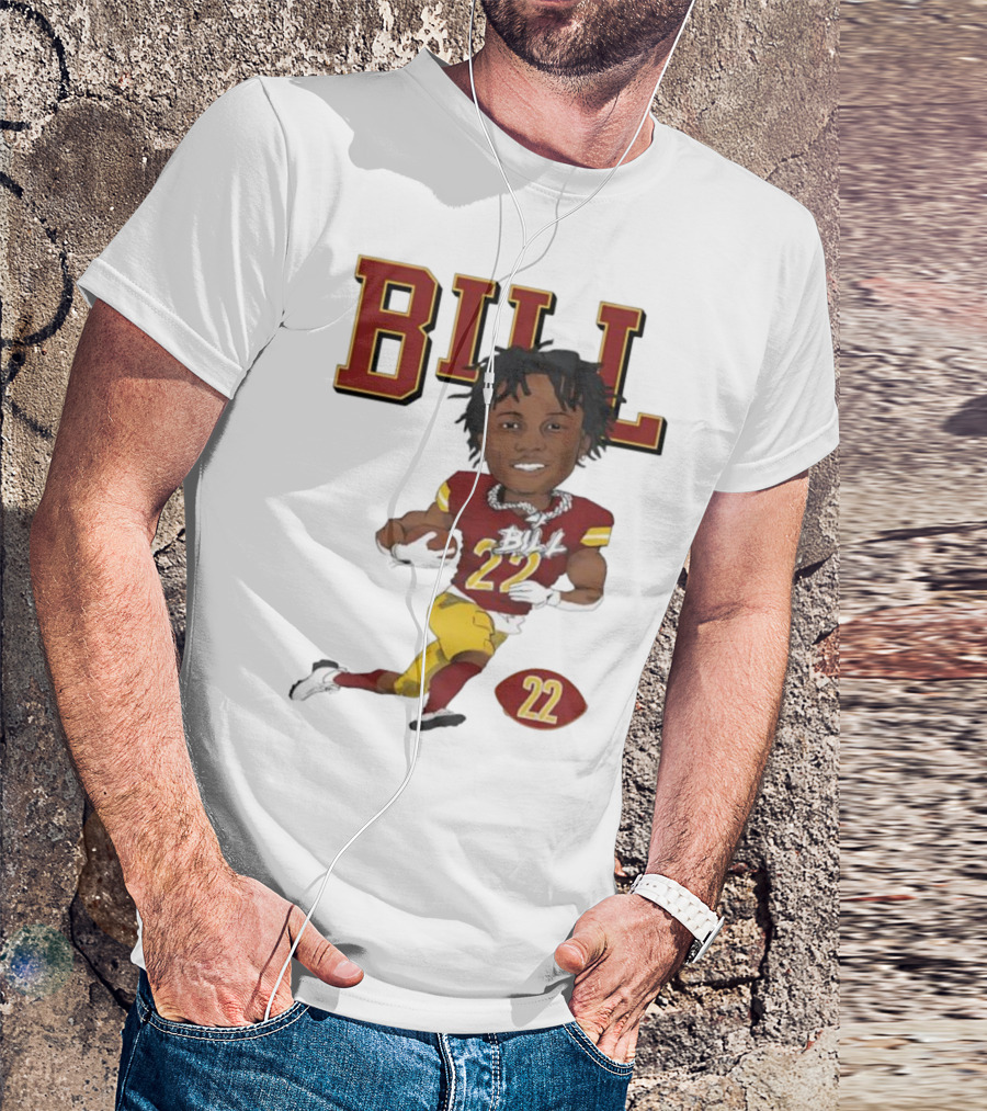 Jacory Bill Croskey Merritt Number 22 Football Player Illustration T-Shirt