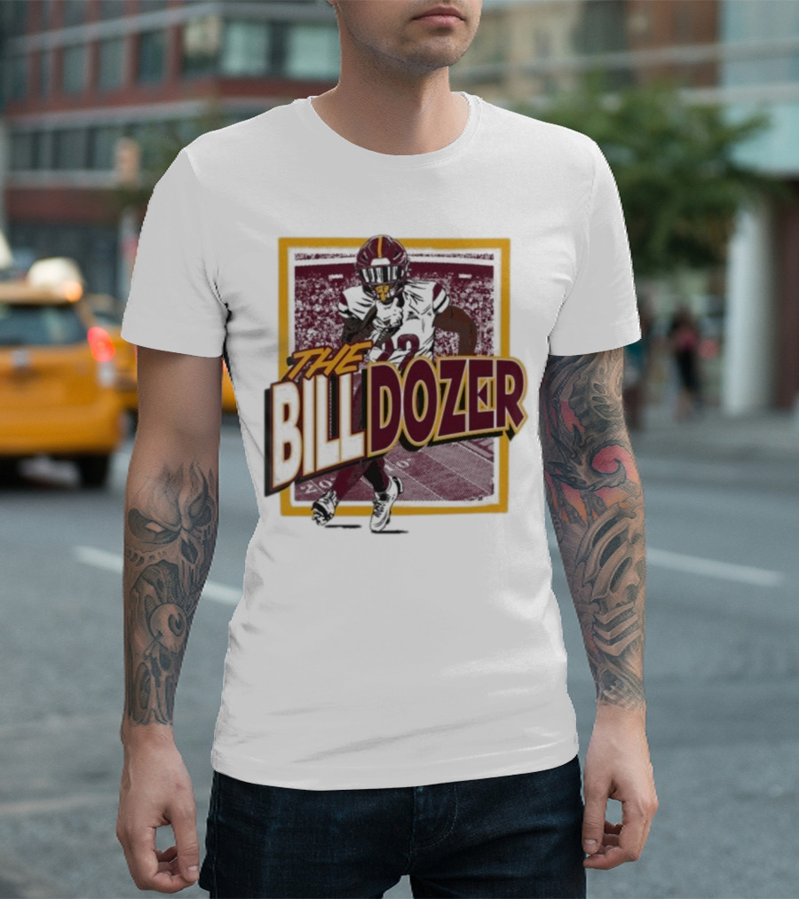 Jacory Croskey-Merritt The Billdozer Breaking Through Washington Commanders Scene T-Shirt