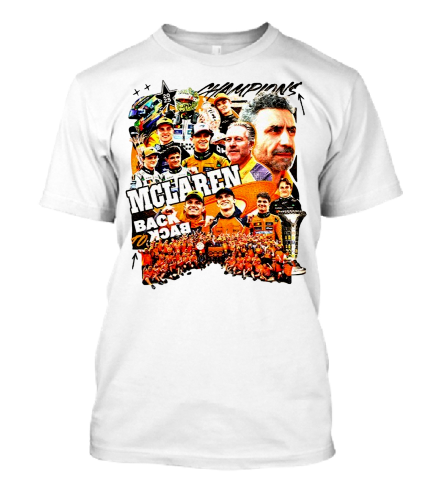 McLaren 2025 Back To Back Formula 1 World Constructors’ Championship Victory T-Shirt