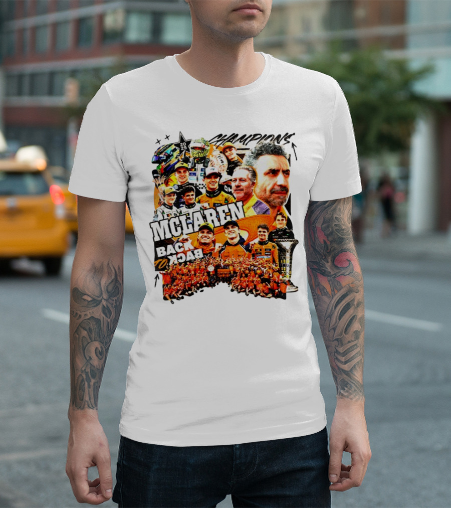 McLaren 2025 Back To Back Formula 1 World Constructors’ Championship Victory T-Shirt