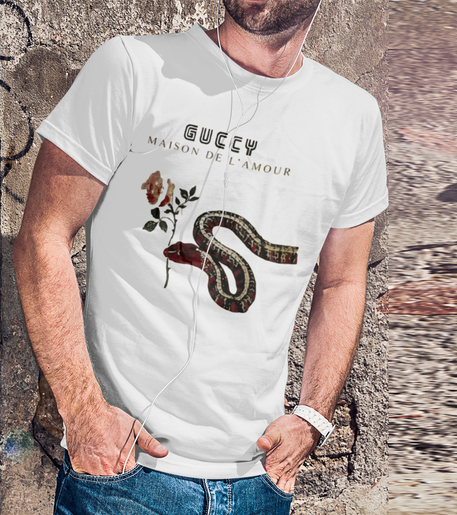 Guccy Maison De L’amour Snake And Rose T-Shirt