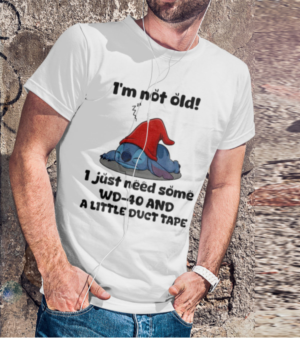 Stitch Sleepy Time WD-40 Duct Tape Humor T-Shirt