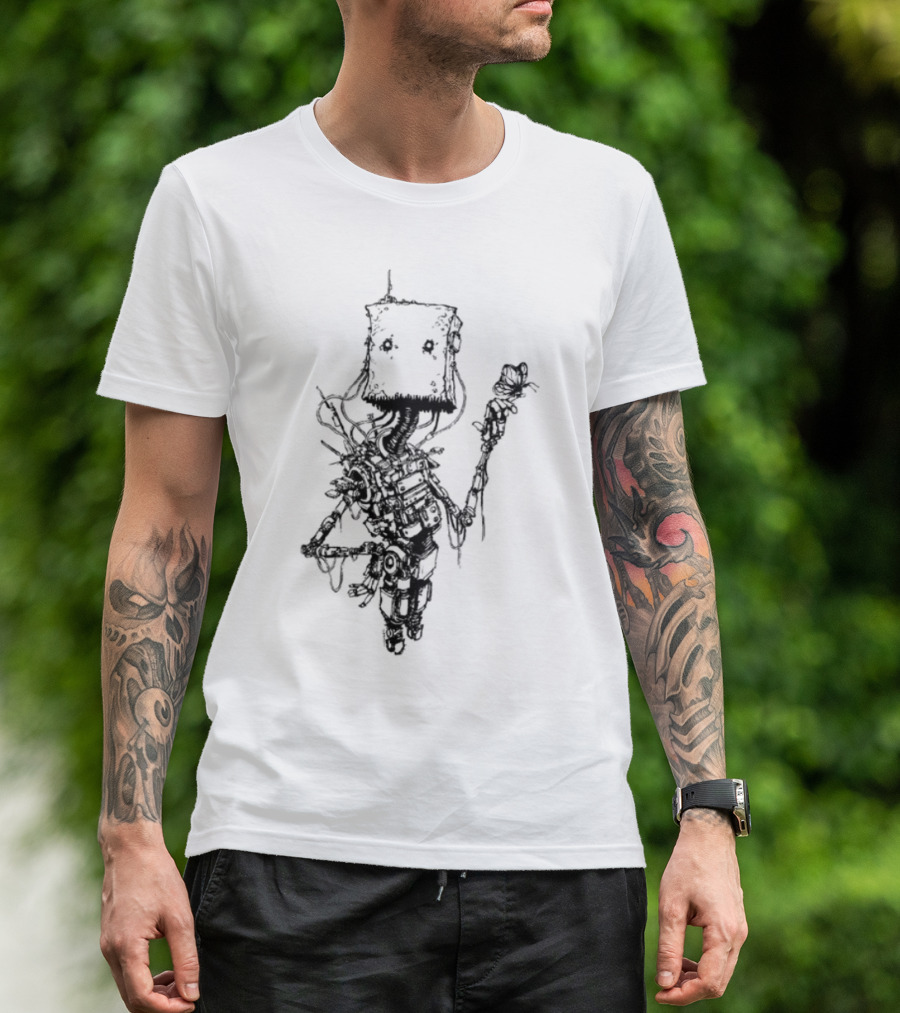 Butterfly Bot Robo Nature Fusion T-Shirt