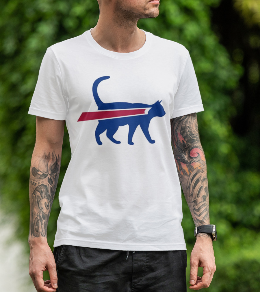 Cat Mafia X Buffalo Bills Baseball Collaboration T-Shirt