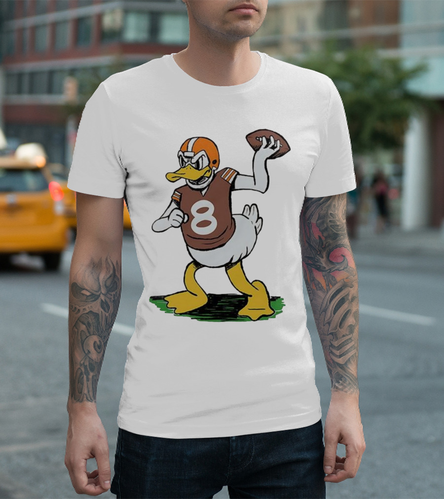 Duck Quarterback Number 8 Cleveland Browns Dillon Gabriel T-Shirt