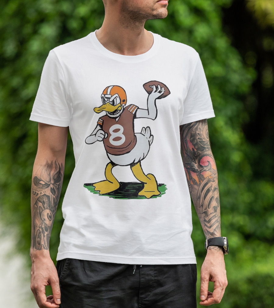 Duck Quarterback Number 8 Cleveland Browns Dillon Gabriel T-Shirt