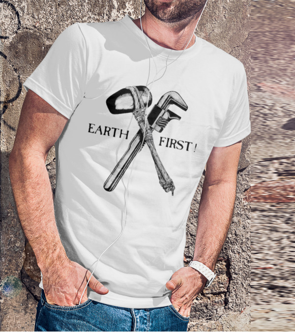 Earth First Hammer And Wrench Emblem T-Shirt