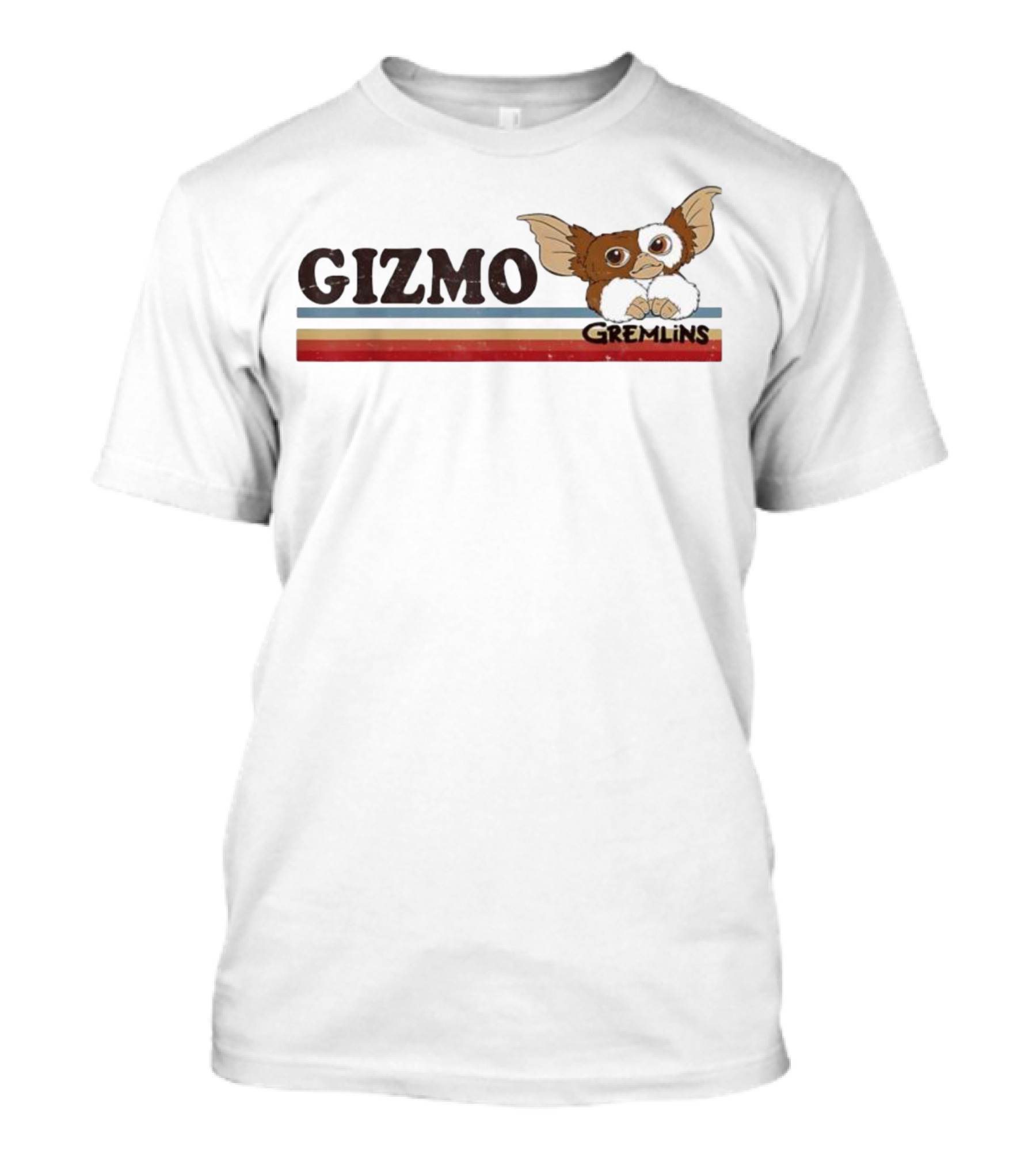Gizmo Gremlins Vintage Stripes Retro Rainbow Style T-Shirt