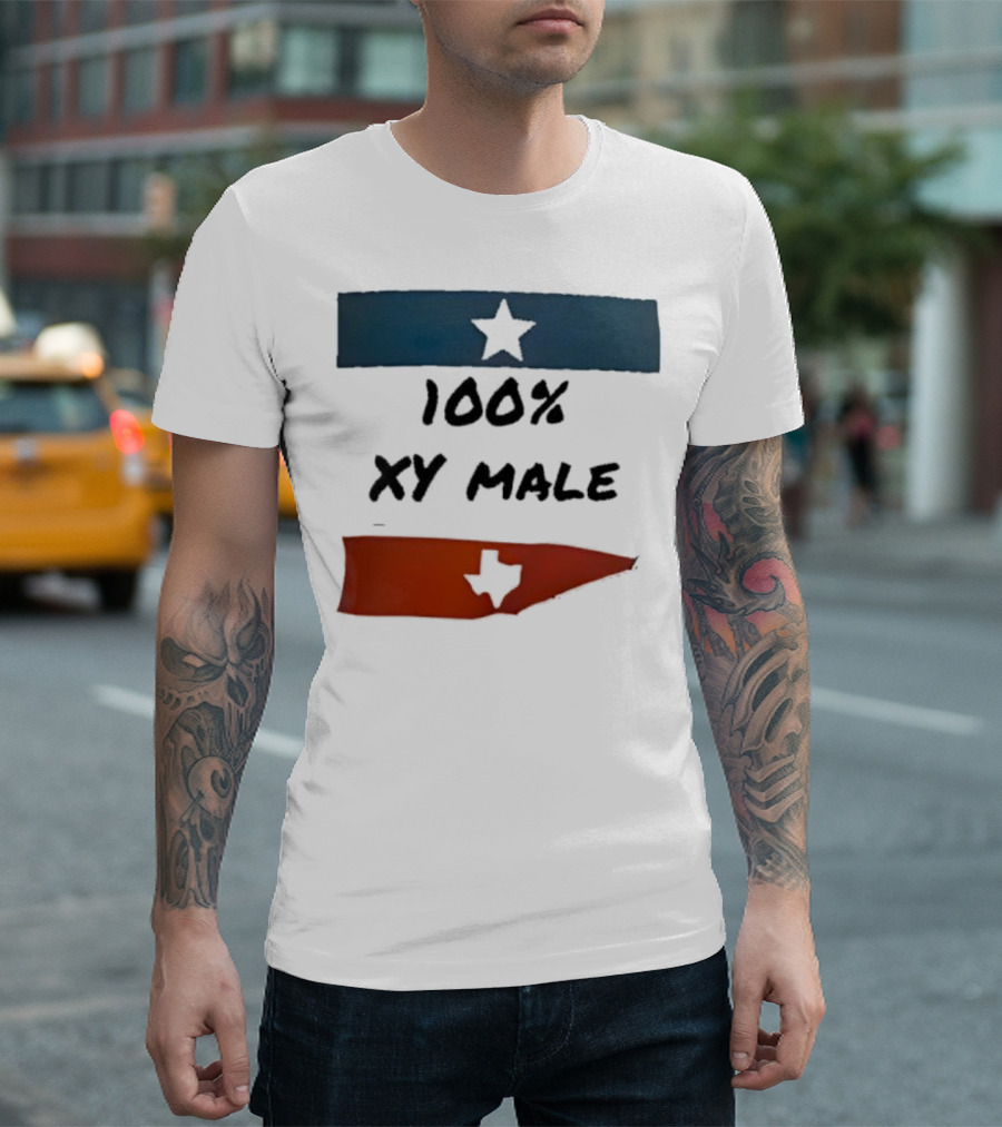 Texas Star 100 Percent XY Male Flag Design T-Shirt