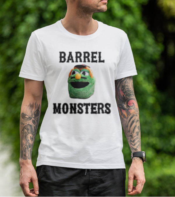 Barrel Monsters Wally Green Fur Mustache Baseball Hat T-Shirt