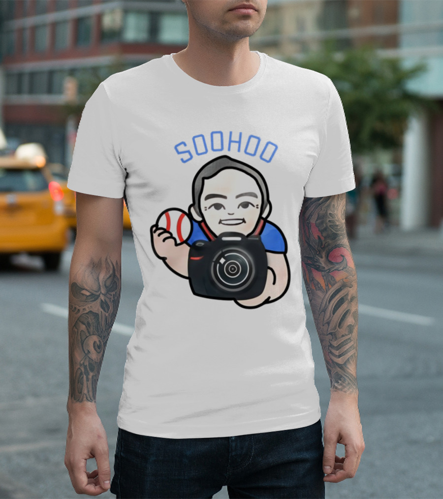 Soohoo Baseball Photographer Character Holding Camera And Ball T-Shirt