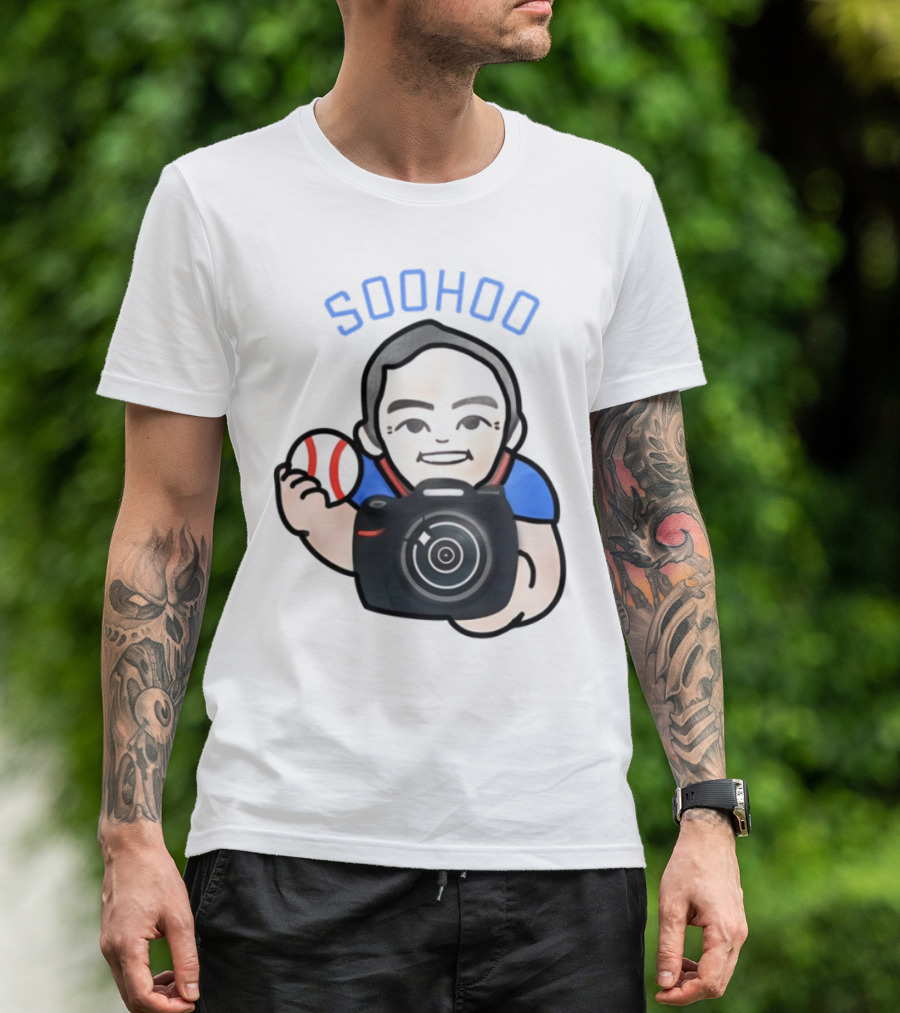 Soohoo Baseball Photographer Character Holding Camera And Ball T-Shirt