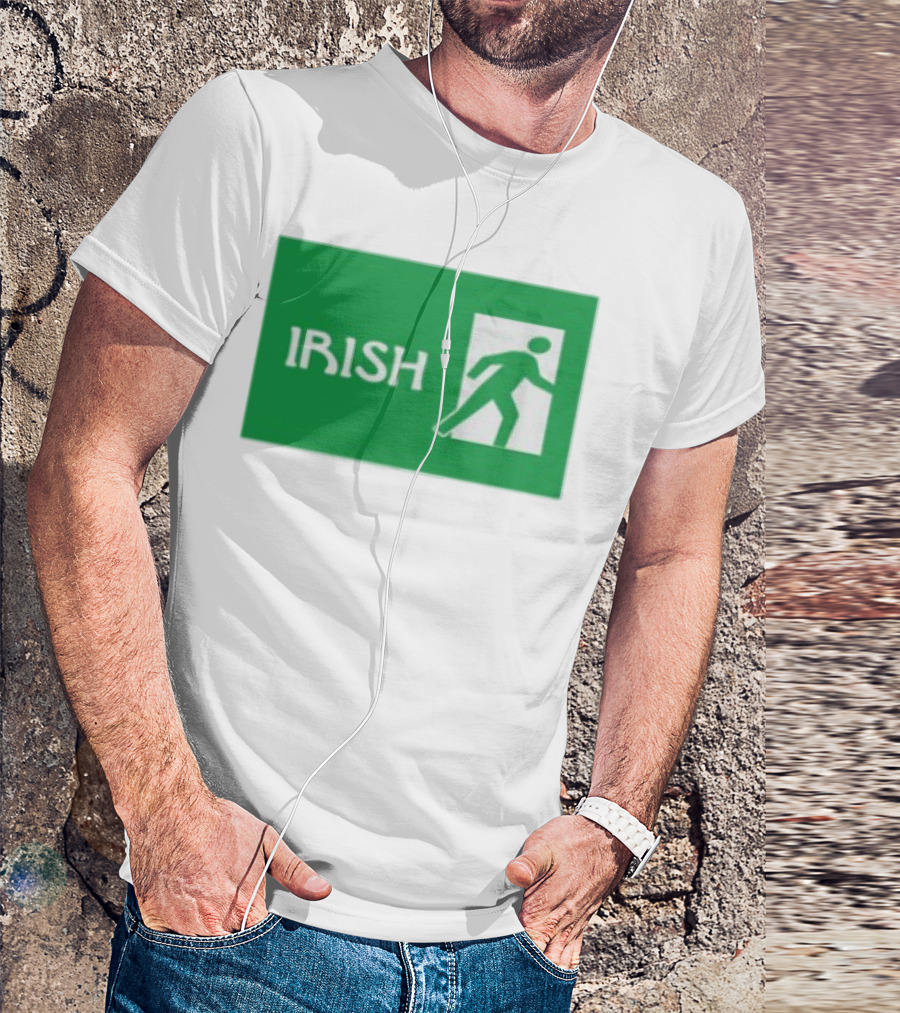 Emotionalclub Irish Exit Green Emergency Sign Style T-Shirt
