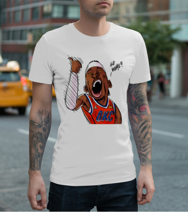 Oklahoma City Thunder Basketball OKC Go Home Cartoon Player T-Shirt