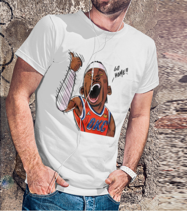 Oklahoma City Thunder Basketball OKC Go Home Cartoon Player T-Shirt