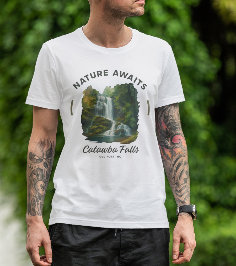 Nature Awaits Catawba Falls Old Fort NC T-Shirt