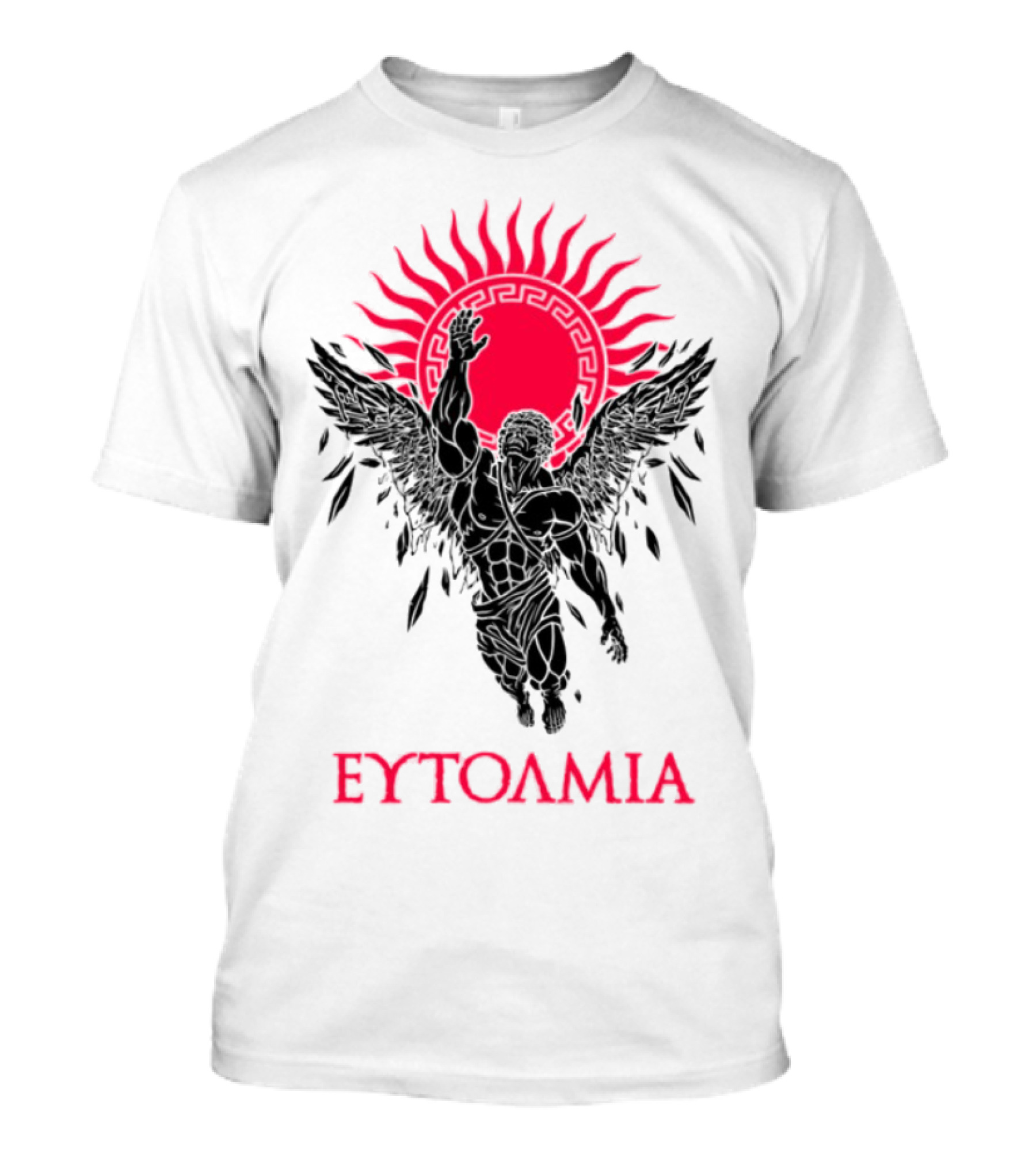 Ευτολμια Angel Silhouette With Rising Red Sun T-Shirt