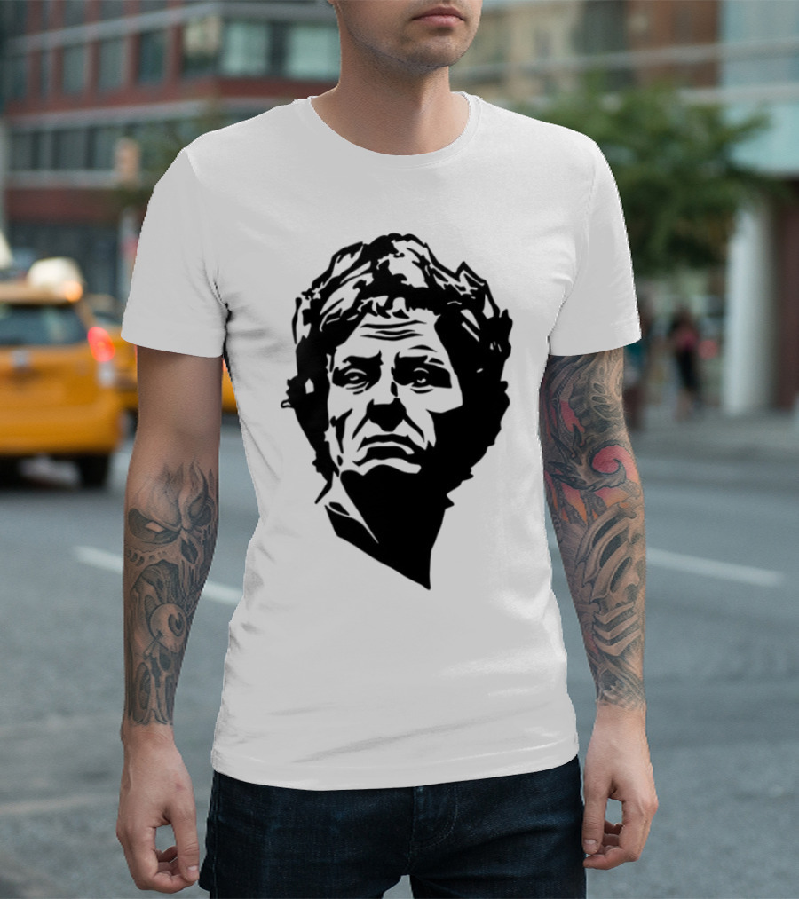 Daily Roman Updates Julius Caesar Line Art Sketch T-Shirt
