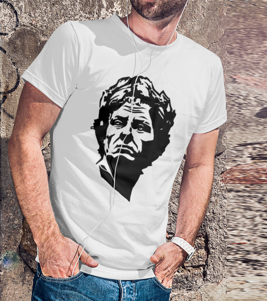 Daily Roman Updates Julius Caesar Line Art Sketch T-Shirt