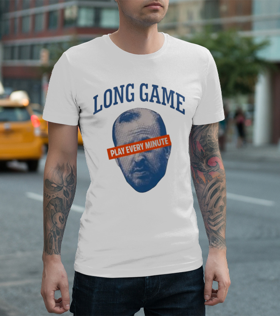 Long Game Play Every Minute Face Print T-Shirt