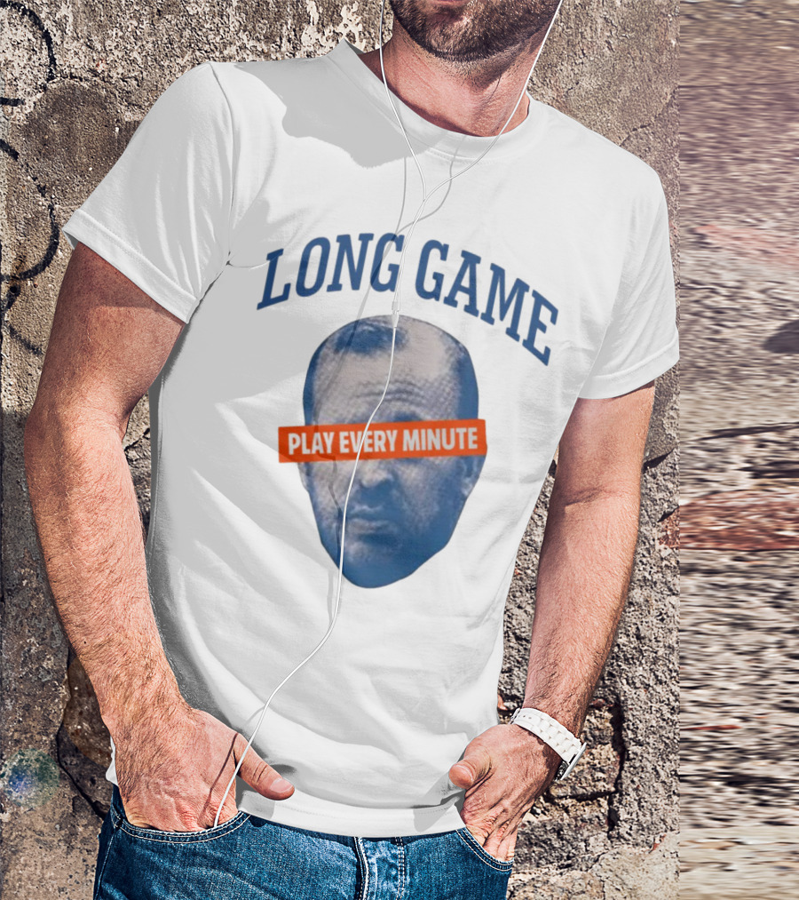 Long Game Play Every Minute Face Print T-Shirt