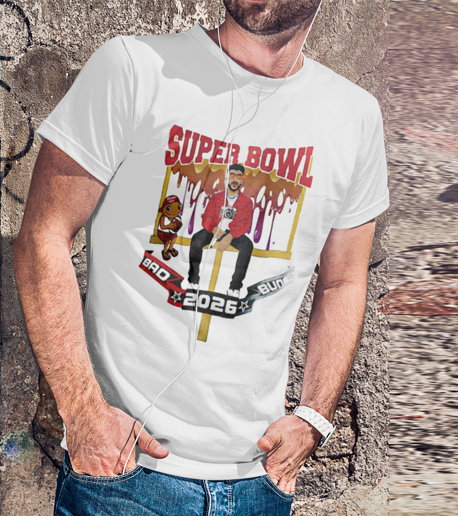 Bad Bunny Super Bowl LX 2026 Cartoon Puerto Rico Benito Bowl T-Shirt