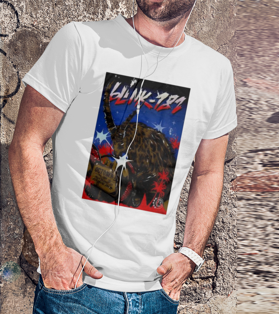 Blink 182 October 5 2025 Palm Desert Goat Starry Night T-Shirt