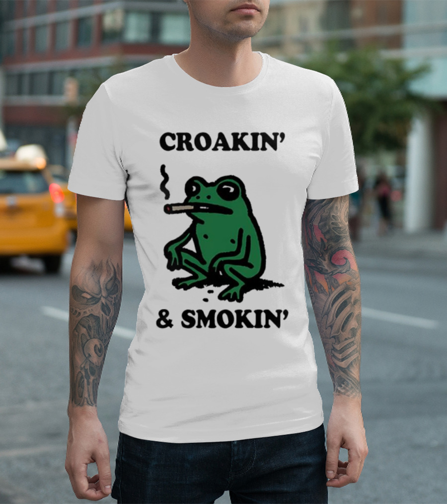 Croakin' And Smokin' Frog With Cigarette T-Shirt