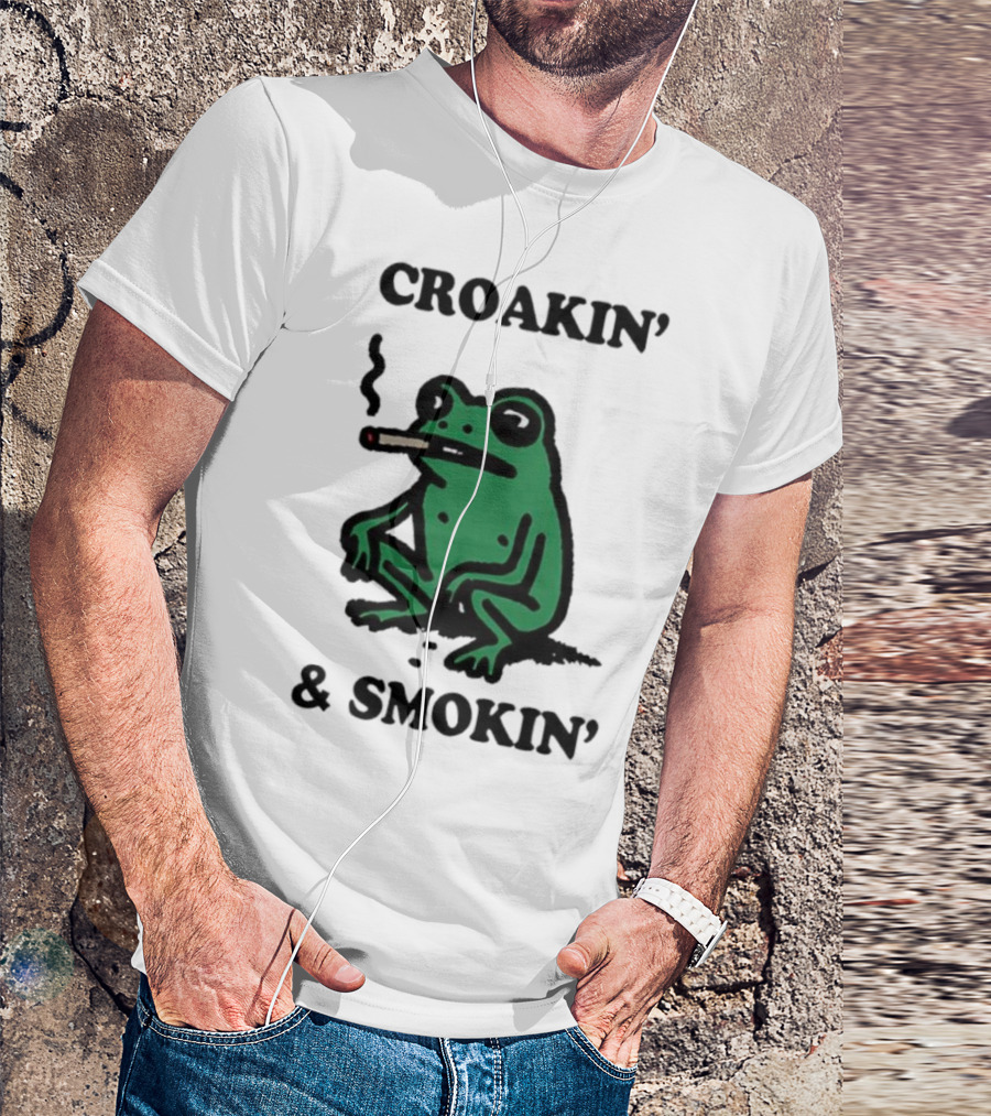 Croakin' And Smokin' Frog With Cigarette T-Shirt