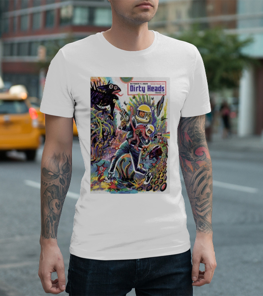 Dirty Heads October 7 2025 The Big Fresno Fair CA Retro Sci-Fi Adventure Alien Theme T-Shirt