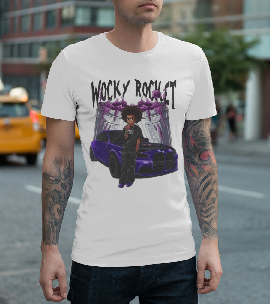 Wocky Rocket SRT Halloween Purple Car Character T-Shirt