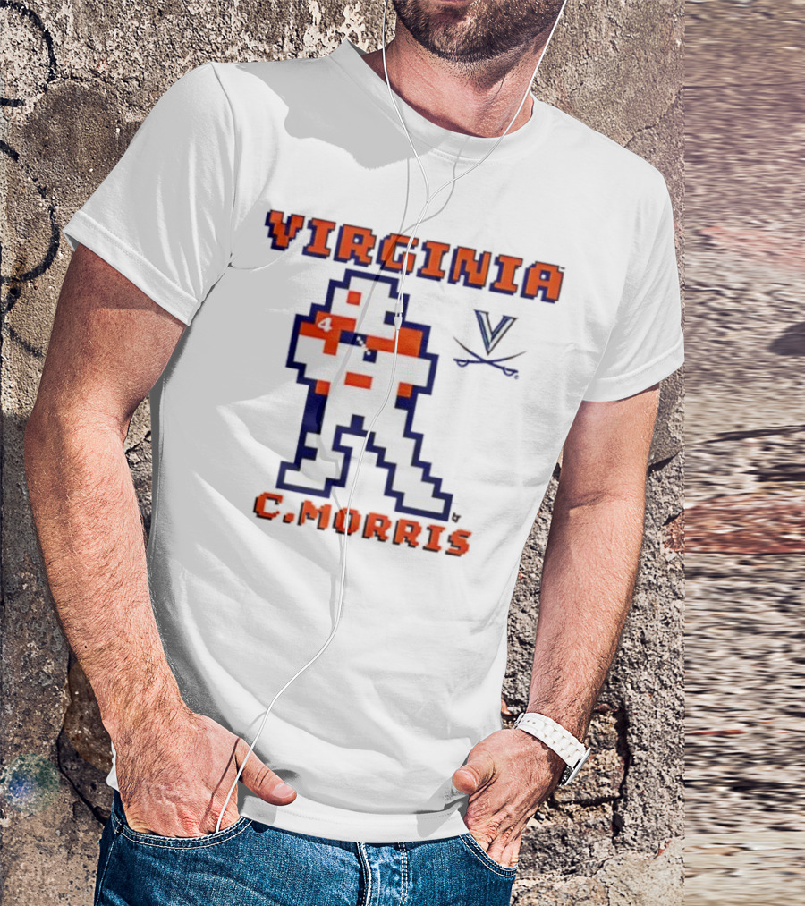 Virginia C. Morris Football Retro Pixel Quarterback 4 T-Shirt