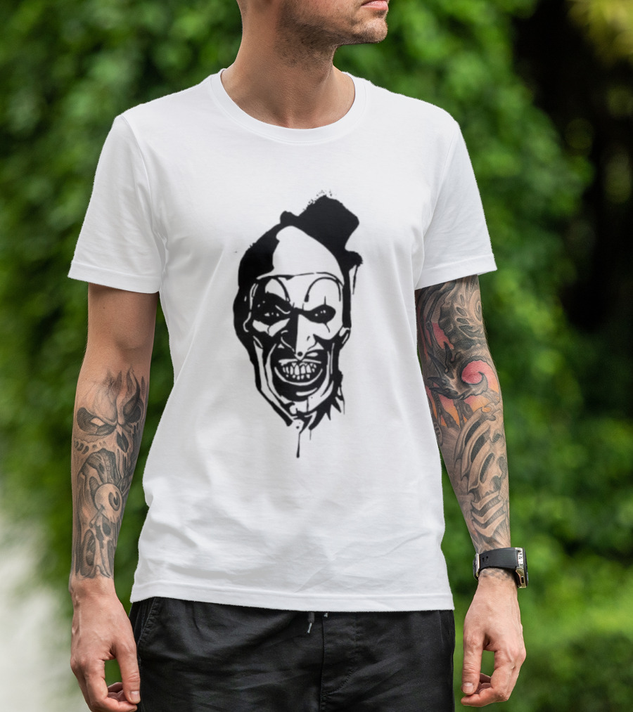 Art The Clown Terrifier Horror Character Face Illustration T-Shirt