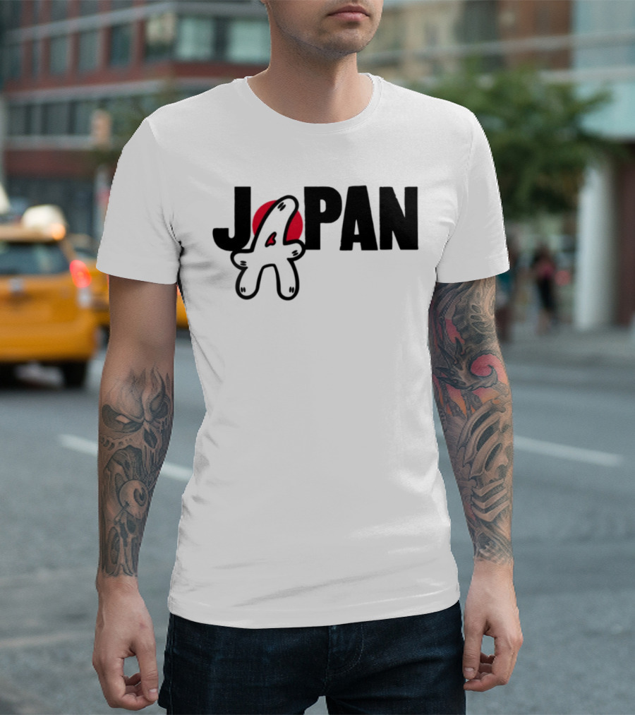 Japan Blu Boy A Bright Red Sun Playful Style T-Shirt