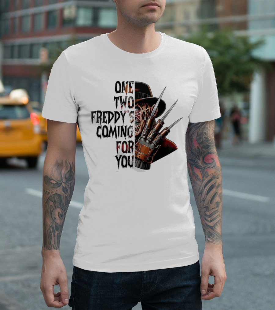Freddy Krueger One Two Freddy’s Coming for You Horror Halloween T-Shirt