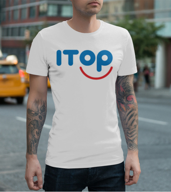 ITOP Smile Red And Blue Text T-Shirt