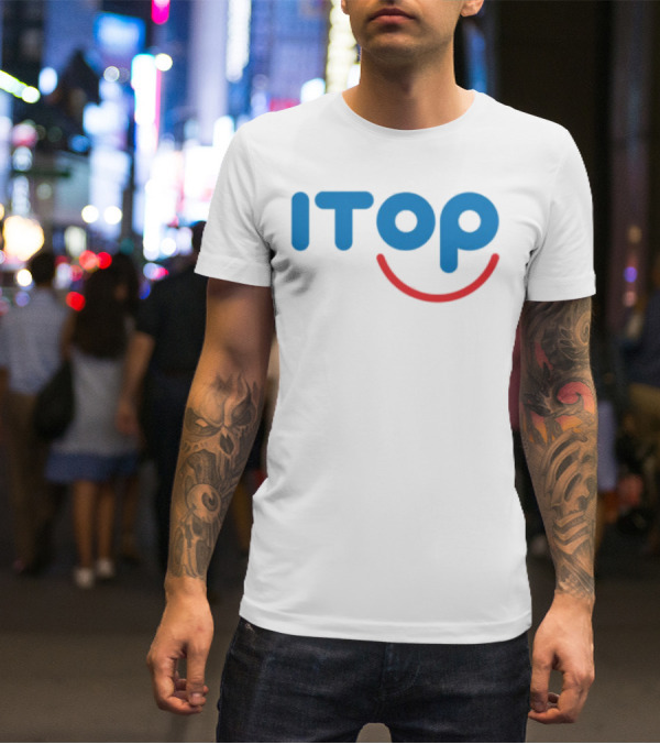 ITOP Smile Red And Blue Text T-Shirt