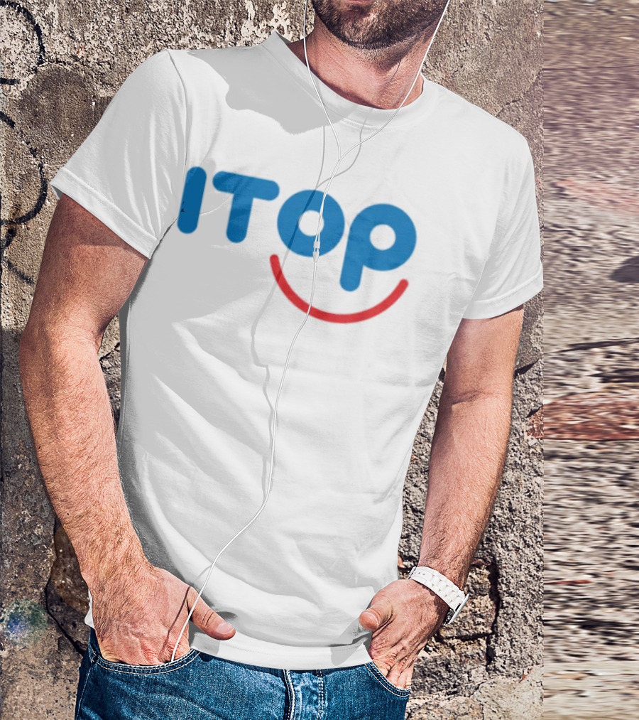ITOP Smile Red And Blue Text T-Shirt