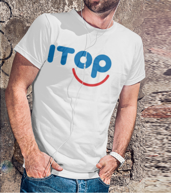 ITOP Smile Red And Blue Text T-Shirt