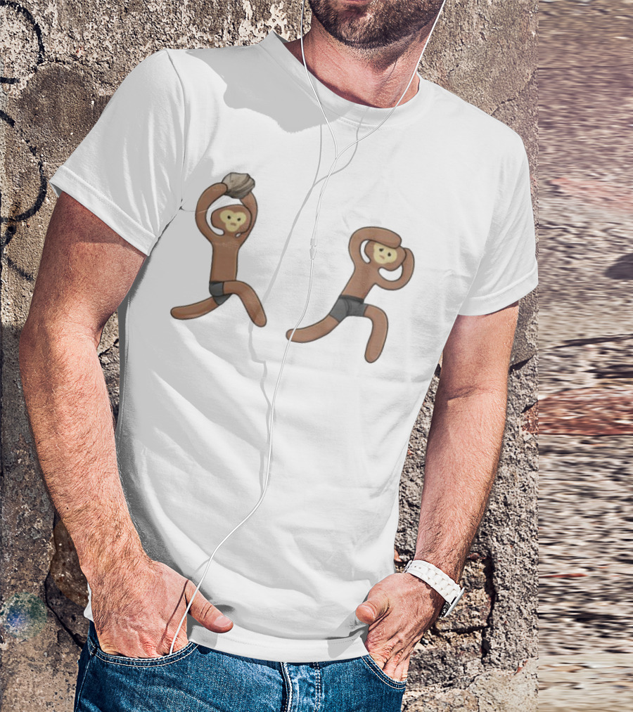 Monke's First Kill Vintage Caveman Meme Humor T-Shirt