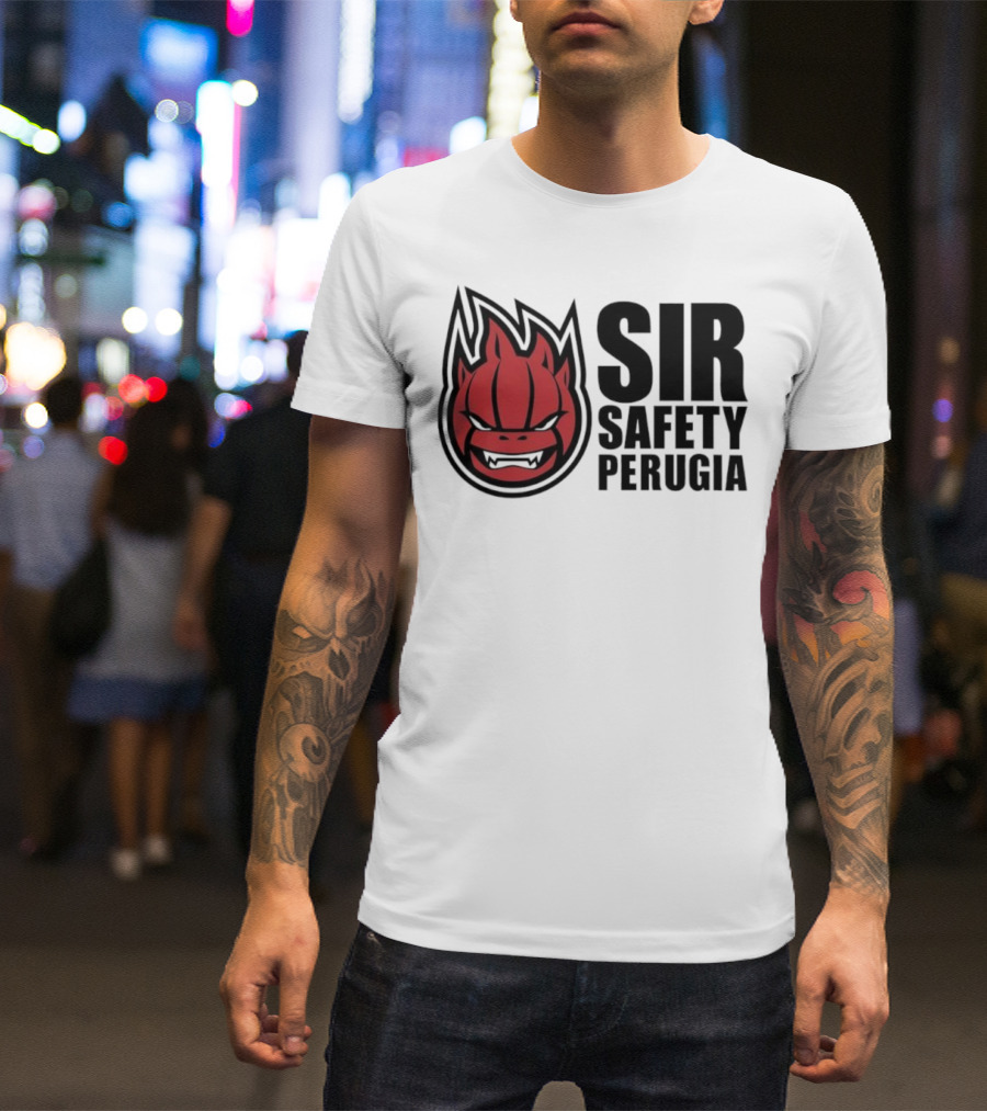 Sir Safety Perugia Volleyball Team Iconic Red Mascot T-Shirt