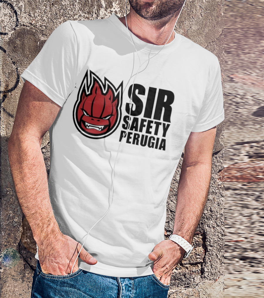 Sir Safety Perugia Volleyball Team Iconic Red Mascot T-Shirt