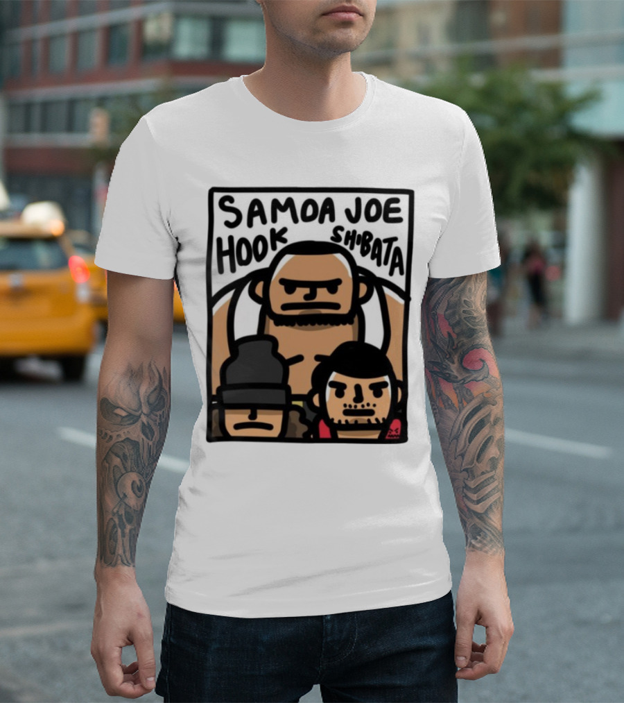 Samoa Joe Hook Shibata Cartoon Characters T-Shirt