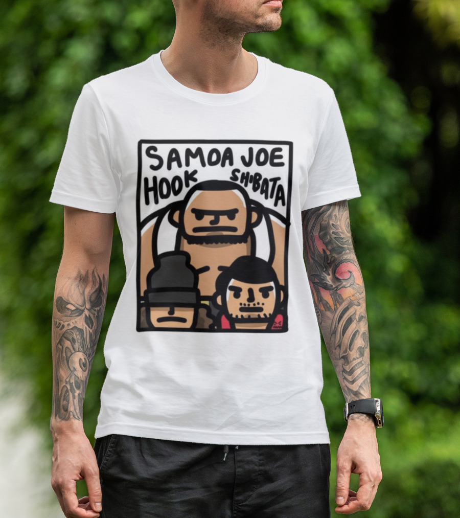 Samoa Joe Hook Shibata Cartoon Characters T-Shirt