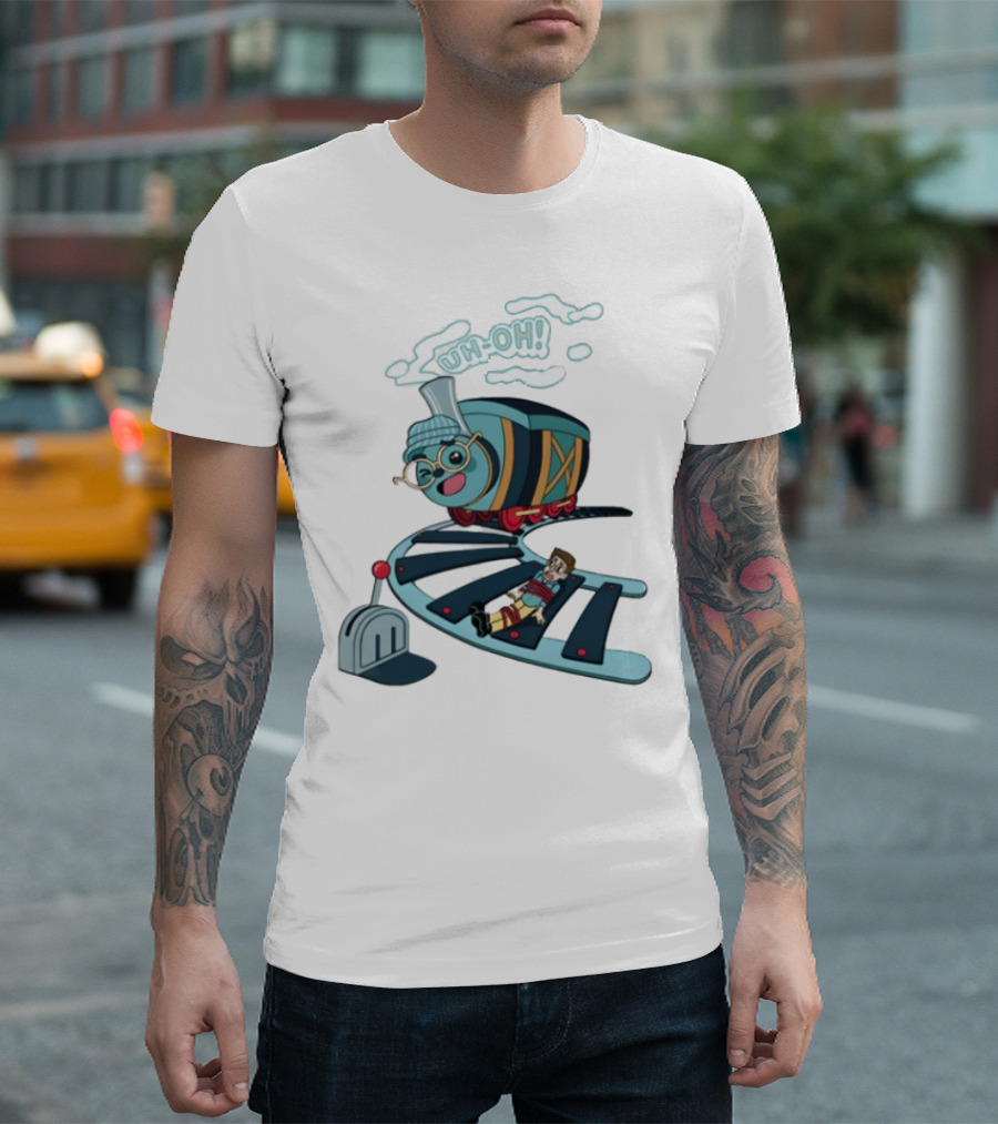 Tryguys Limited Edition Uh-Oh Trolley Problems T-Shirt