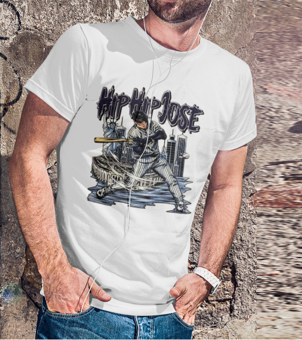 Hip Hip Jose New York Yankees Statue Of Liberty Baseball Player Comic Style T-Shirt