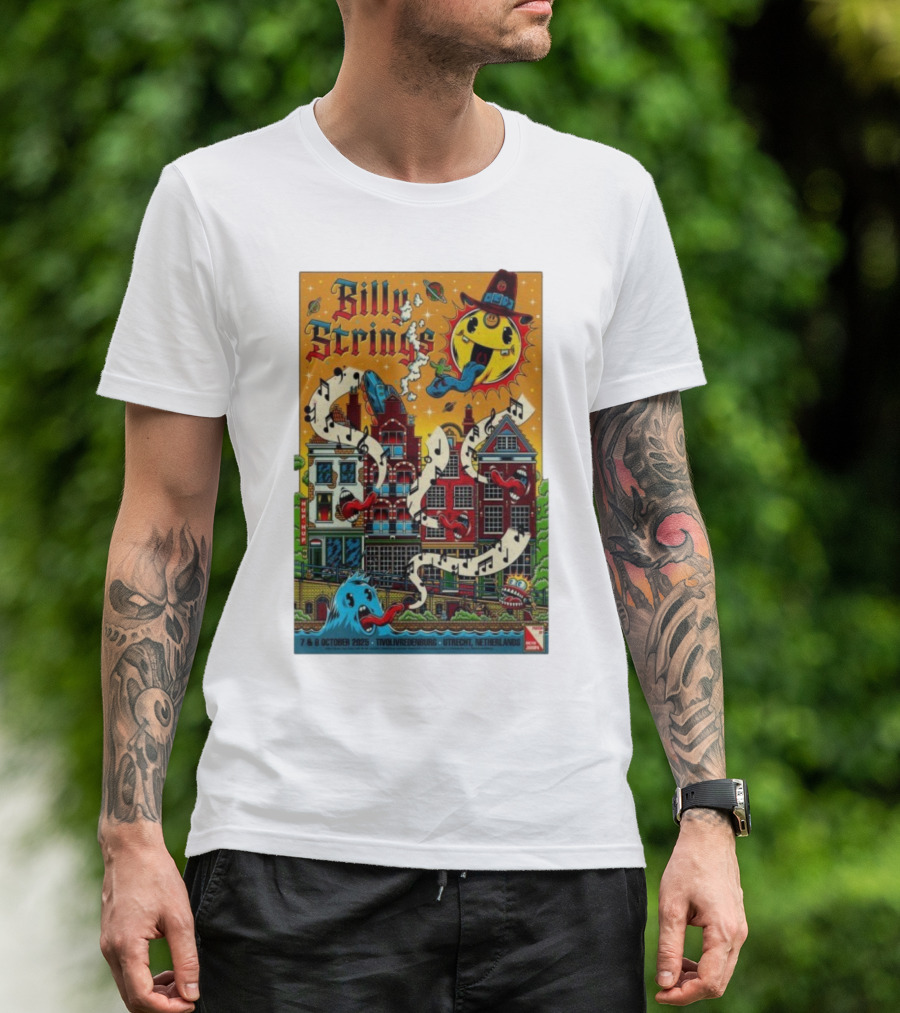 Billy Strings TivoliVredenburg Utrecht Netherlands October 7-8 2025 Music Festival Psychedelic Cityscape Design T-Shirt