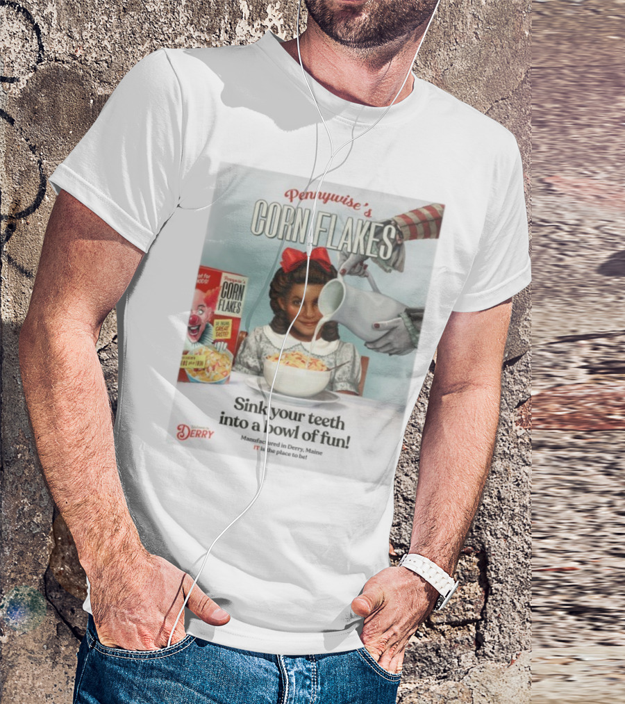 Pennywise’s Corn Flakes Sink Your Teeth Into A Bowl Of Fun IT Welcome To Derry October 26 2025 T-Shirt