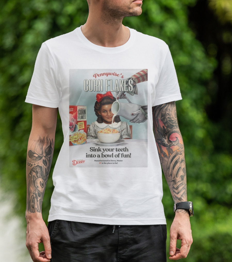 Pennywise’s Corn Flakes Sink Your Teeth Into A Bowl Of Fun IT Welcome To Derry October 26 2025 T-Shirt