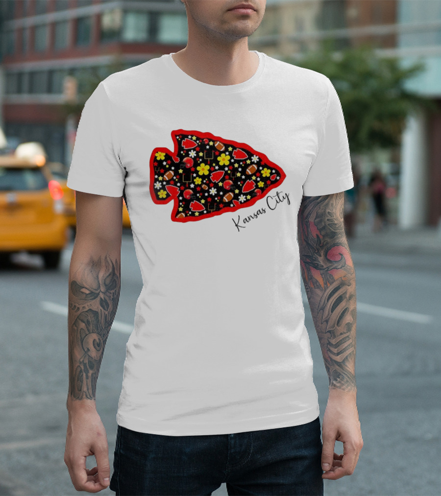 Kansas City Chiefs NFL Football 2025 Pattern Arrowhead T-Shirt
